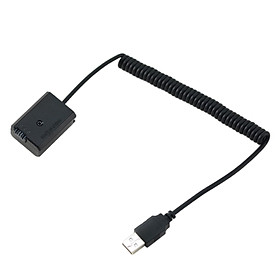 USB Cable to Np FW50 Dummy Battery for Battery Bank Output: 8V Black