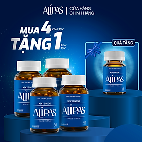 Combo 4 hộp ALIPAS tăng cường sinh lý nam 30 viên tặng 1 hộp 15 viên