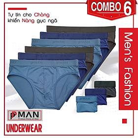 Combo6 Quần lót tam giác brief Nam thông hơi lỗ nhỏ cao cấp, Quần sịp tam giác Nam co giãn 4 chiều sexy đẹp cute PPMAN 2022 THTGCB6