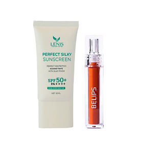 Bộ đôi son kem lì City At Night C03 và kem chống nắng Perfect Silky Sunscreen SPF50+/PA++++