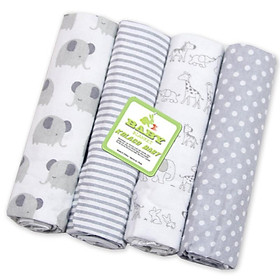 4 Cái/lốc 100% Cotton Muslin Dép Nỉ Cho Bé Swaddles Mềm Trẻ Sơ Sinh Chăn Chăn Cho Bé Sơ Sinh Muslin Tã Cho Bé Đầm Bọc - 76X76cm, 76X76cm