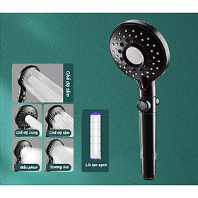 Mua Vòi Sen Tăng Áp Điều Chỉnh 5 Chế Độ Nước  Có Nút Bật Tắt Trên Thân  Lõi Lọc Sạch Tiện Dụng