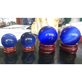 Mua Quả cầu phong thủy đá mắt mèo xanh biển - Đường kính 3 5cm  4 5cm và 5 5cm