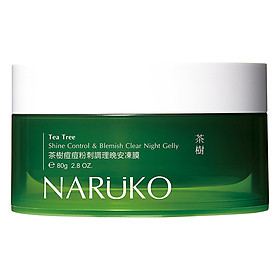 Mặt Nạ Ngủ Kiềm Dầu, Kiểm Soát Mụn Naruko Trà Tràm Ea Tree Shine Control Blemish Clear Night Gelly (80g)