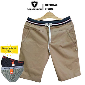 Quần Short Lửng Nam Kaki (Tặng kèm quần lót thái) Vải Cotton Mềm Mịn Lưng Thun Đai Quần Có Dây Chun Kéo, Dễ Dàng Điều Chỉnh Phù Hợp Co Giãn Cao Cấp DKQKN26