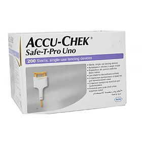 HỘP 200 CÂY KIM LẤY MÁU TIỂU ĐƯỜNG THỬ ĐƯỜNG HUYẾT ACCU-CHEK SAFE-T-PRO UNO