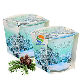 Combo 2 ly nến thơm tinh dầu Bartek Bright Christmas 115g - tuyết, thông tươi, nến trang trí, thơm phòng, thư giãn, hỗ trợ khử mùi