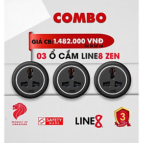 Combo 3 Ổ Cắm Điện Line8 Zen MLT / Chuẩn Quốc Tế / Hàng Chính Hãng