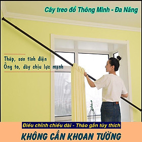 Mua size dài T8 (dao động từ 2.61m ~ 3.01m) - Cây treo rèm KHÔNG CẦN KHOAN TƯỜNG  cây treo đồ ĐA NĂNG  Thanh treo Thông Minh