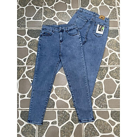 Quần jean dài lưng cao BIGSIZE Lưng cao trơn truyền thống, co dãn mạnh rẻ đẹp dành cho người béo 4194 Moliruan