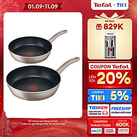 Mua Bộ 2 chảo chiên chống dính đáy từ Tefal Sensation dùng cho mọi loại bếp (24cm  28cm) - Hàng chính hãng