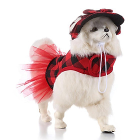 Dog Vest Harness w/ Hat Pet Costume Dress For Small Dog Puppy