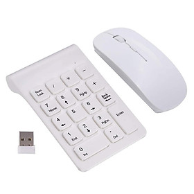 2.4G Keyboard USB Wireless Silent Keyboard w/ Mouse for Laptop Desktop White
