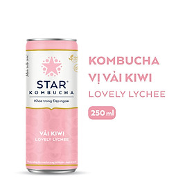 Thùng 12 lon thức uống lên men STAR KOMBUCHA Vải Kiwi Lovely Lychee 250ml