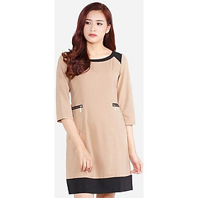 Đầm suông tay lỡ phối màu The One Fashion DDY2301BE
