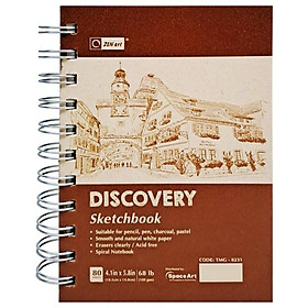 Sổ Vẽ Lò Xo Sketchbook Discovery A6 - Gáy Dọc - Giấy Trơn - 160 Trang 100gsm - Zen Art TMG-8231 - Màu Đỏ 1