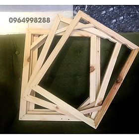Mua khung gỗ căng tranh Số hoá 40-50cm  vải canvas - decor nhà phong cách mộc