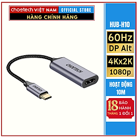 HUB chuyển từ TYPE C sang Displayport 4K@60Hz Choetech HUB-H11 (Hàng chính hãng)