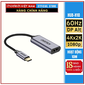 Cáp chuyển đổi USB C sang HDMI CHOETECH HUB-H10 (HÀNG CHÍNH HÃNG)