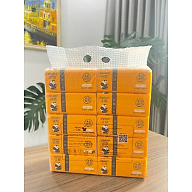 Mua Túi 10 bịch giấy ăn gấu trúc -1 bịch 300 tờ - 3 lớp cao cấp không chất tẩy trắng  siêu dai an toàn và tiết kiệm