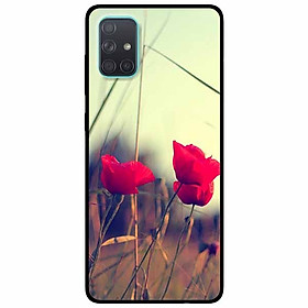 Ốp lưng dành cho Samsung A71 mẫu Ba Nụ Hoa Đỏ