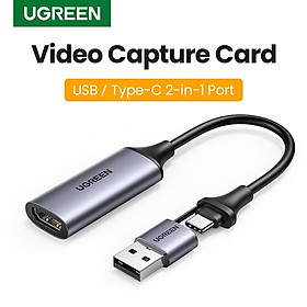 USB Capture HDMI, live streaming 1080P HDMI to USB 2.0, Type-C Ugreen 40189 hàng chính hãng