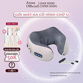 Gối Massage Hồng Ngoại Chữ U, Mát Xa Cổ Vai Gáy