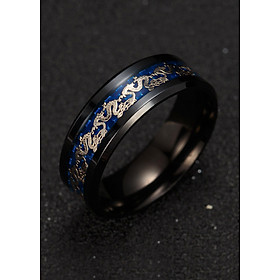 Nhẫn nam titanium chạm rồng BHN80