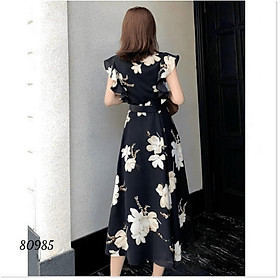 ĐẦM XÒE LỤA HOA KÈM DẬY LỤA HOA CỘT EO SIÊU ĐẸP