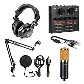 Mua VINETTEAM Bộ Mic Thu Âm  Hát Karaoke Livestream online cực hay  Trọn Bộ Souncard V8  Bm800  Tai nghe kiểm âm  Chân kẹp  Màng lọc- Hàng Nhập Khẩu