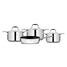 Bộ nồi elmich inox cao cấp 3 lớp đáy liền trimax xs el-3744 size 18, 20, 24, chảo 26cm