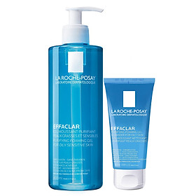 COMBO LA ROCHE-POSAY SỮA RỬA MẶT HỖ TRỢ TRỊ MỤN DẠNG GEL EFFACLAR PURIFYING 400ML VÀ SỮA RỬA MẶT EFFACLAR 50ML