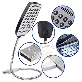 Đèn Led 28 Bóng Uốn Dẻo Cổng USB dùng đọc sách, soi bàn phím laptop ( Màu ngẫu nhiên) - HENRYSA