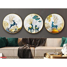 Top 10 bộ ba tranh tròn tráng gương, tranh treo phòng khách, tranh treo phòng ngủ cao cấp