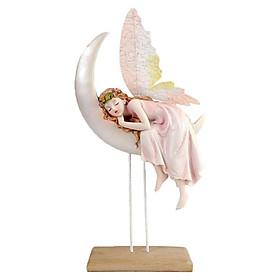 Angel Statue   Moon Cherub Figurine Artwork Sculpture Decor Gifts