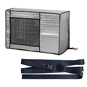 Air Conditioner Cover for Outside Units, Waterproof Dustproof Aluminum Foil Air Conditioner Outer Cover with Fixing Belt, Easy Installation