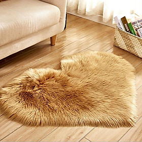 Plush Love Heart Shaped Soft Shaggy Fluffy Area Rug Carpet Floor Mat