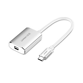 Hình ảnh Cáp chuyển đổi USB-C Sang Mini Displayport âm cao cấp hỗ trợ 4K 2K Vỏ nhôm dài 15cm màu Bạc Ugreen TC40867CM115 Hàng chính hãng.