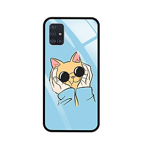 Ốp Lưng Điện Thoại SAMSUNG GALAXY A51 - Mặt Lưng Kính Cường Lực - 7801 CAT14 - Hàng Chính Hãng