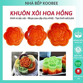 Mua Khuôn xôi hoa hồng 3 size - Khuôn xôi hình hoa loại đẹp nhựa an toàn chịu nhiệt cao cấp KooBee (NB51)
