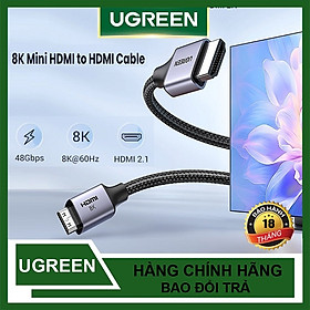 Cáp Mini HDMI to HDMI 8K@60Hz Hỗ trợ Dynamic HDR, eARC Ugreen hàng chính hãng