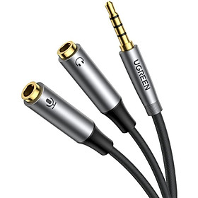 Mua Cáp chuyển âm thanh 3.5mm dương sang jack Mic + Loa Ugreen 50254 dài 20CM Màu Đen AV192 Hàng chính hãng
