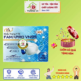 Khẩu trang FAMAPRO VN95 – Hiệu quả lọc BFE ≥ 95%, kháng khuẩn ngừa các bệnh truyền nhiễm