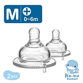 Bộ 2 Núm Ty Siêu Mềm Cổ Rộng Kuku