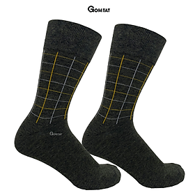 Vớ mang giày tây nam Gom Tất họa tiết caro chất liệu cotton cao cấp hút ẩm thoáng khí -GOM-TAYCARO-1DOI - 1 ĐÔI XANH RÊU ĐẬM