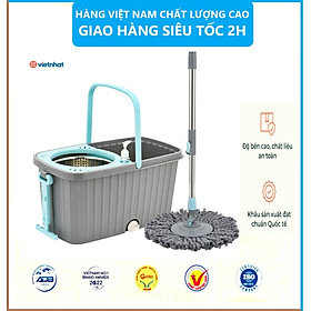 Mua Bộ lau nhà tay kéo xoay 360 độ  Bộ lau nhà thông minh tự vắt Việt Nhật cao cấp có kèm cây lau đa năng - Hàng chính hãng