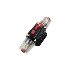 40 Bộ ngắt mạch, 12 V-24 V CC Chủ sở hữu hợp nhất trực tuyến, Công tắc đặt lại thủ công, cầu chì âm thanh xe hơi, Khối cầu chì trực tuyến, Bảo vệ hệ thống âm thanh (40 A)