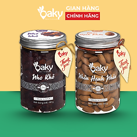 Quà Tặng Oaky - Combo Hạt Dinh Dưỡng Cao Cấp Hạnh Nhân, Nho Khô - Tặng Túi Giấy