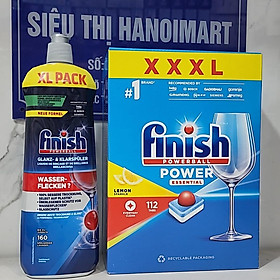 Combo Dầu làm bóng finish 750ml+Viên rửa bát Finish All in one 90v hương chanh dùng cho Máy rửa bát