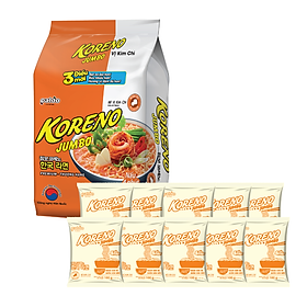 Lốc Mì vị Kim chi Koreno Jumbo 100G x 10 Gói